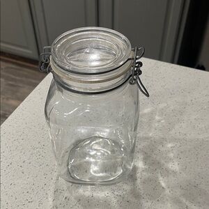 Clear Glass Storage Jar with Clamp Lid